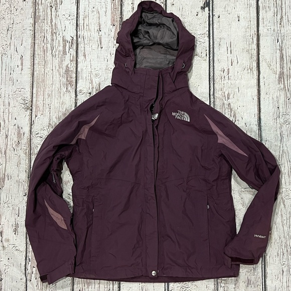 Women's The North Face Purple HyVent Shell Hoodie Zipup Jacket - Picture 1 of 13